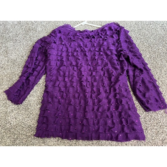 Notations Purple Long Sleeved Blouse - Picture 3 of 3